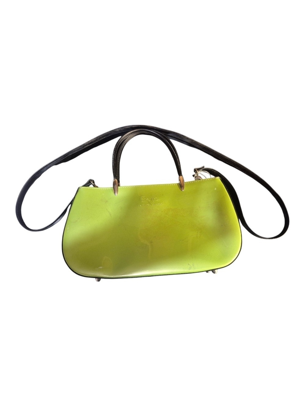 Beijo Green Leather Top-Handle Crossbody Bag